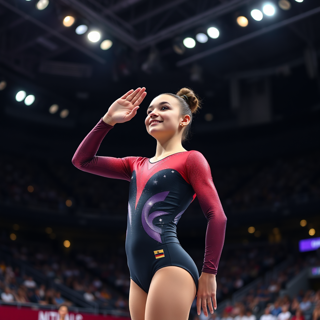 Gymnast at a competition