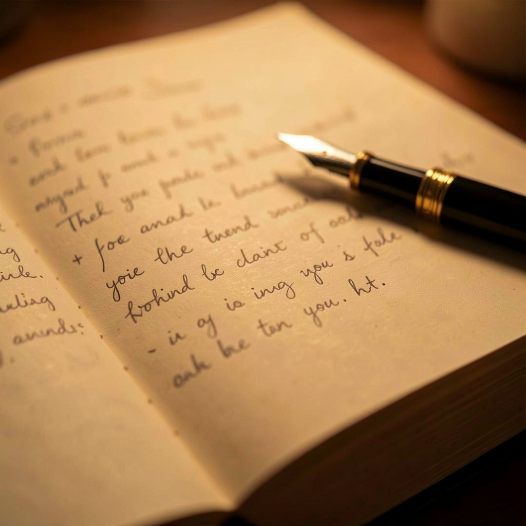 Journal notebook and pen