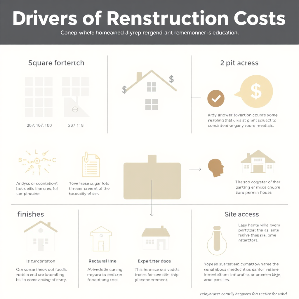 Infographic illustrating drivers of reconstruction cost