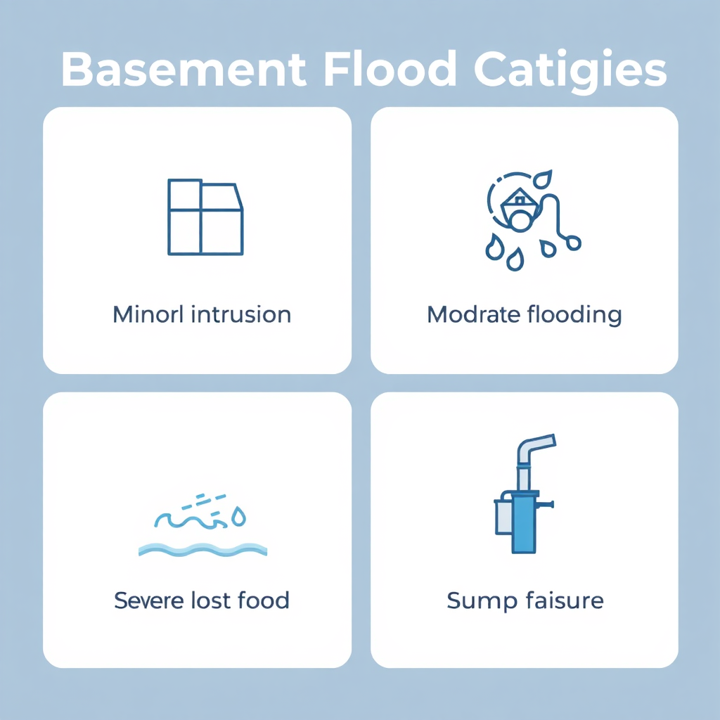 No-text illustration of basement flood cost categories