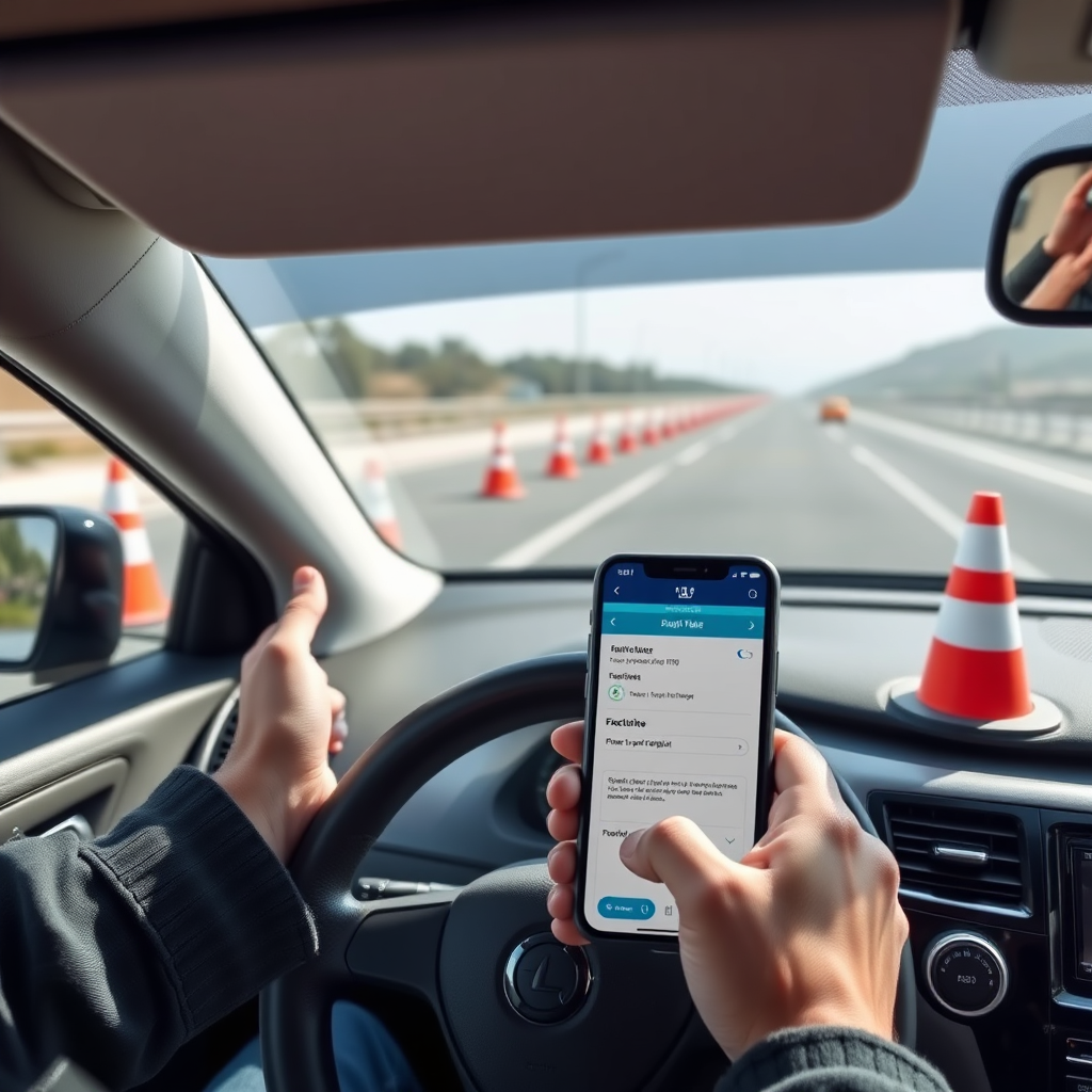 Driver capturing incident details on a smartphone