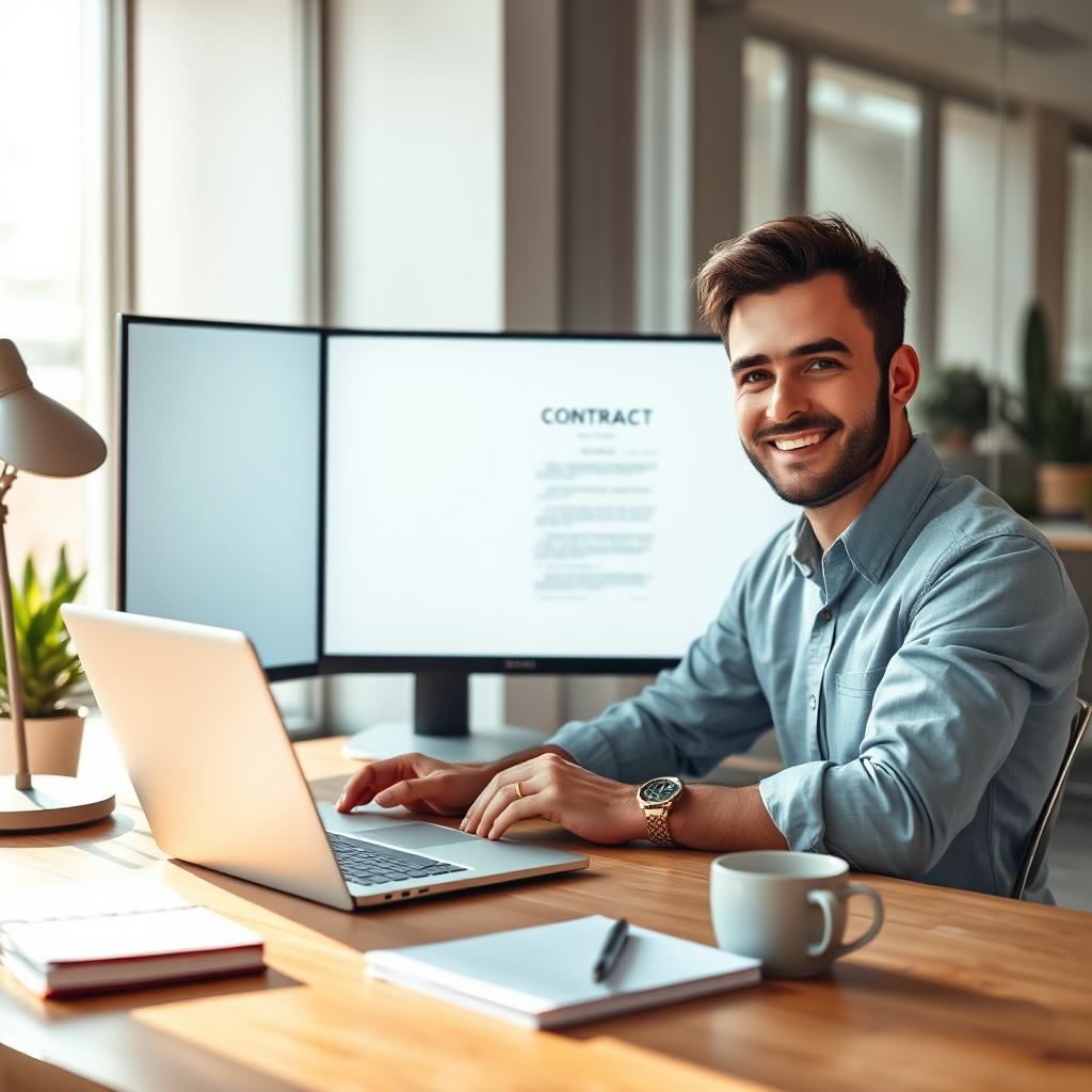 Freelancer working at a desk