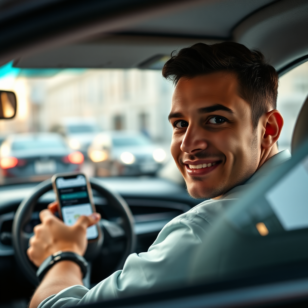 Rideshare driver illustration
