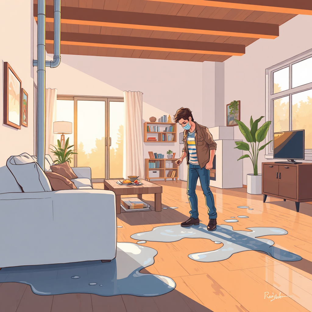 Burst pipe scenario illustration