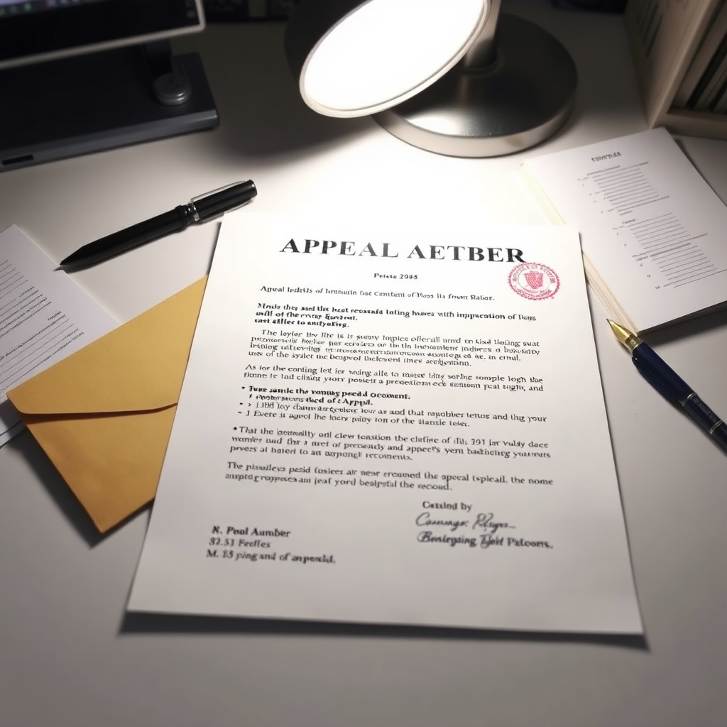 Appeal letter with supporting documentation
