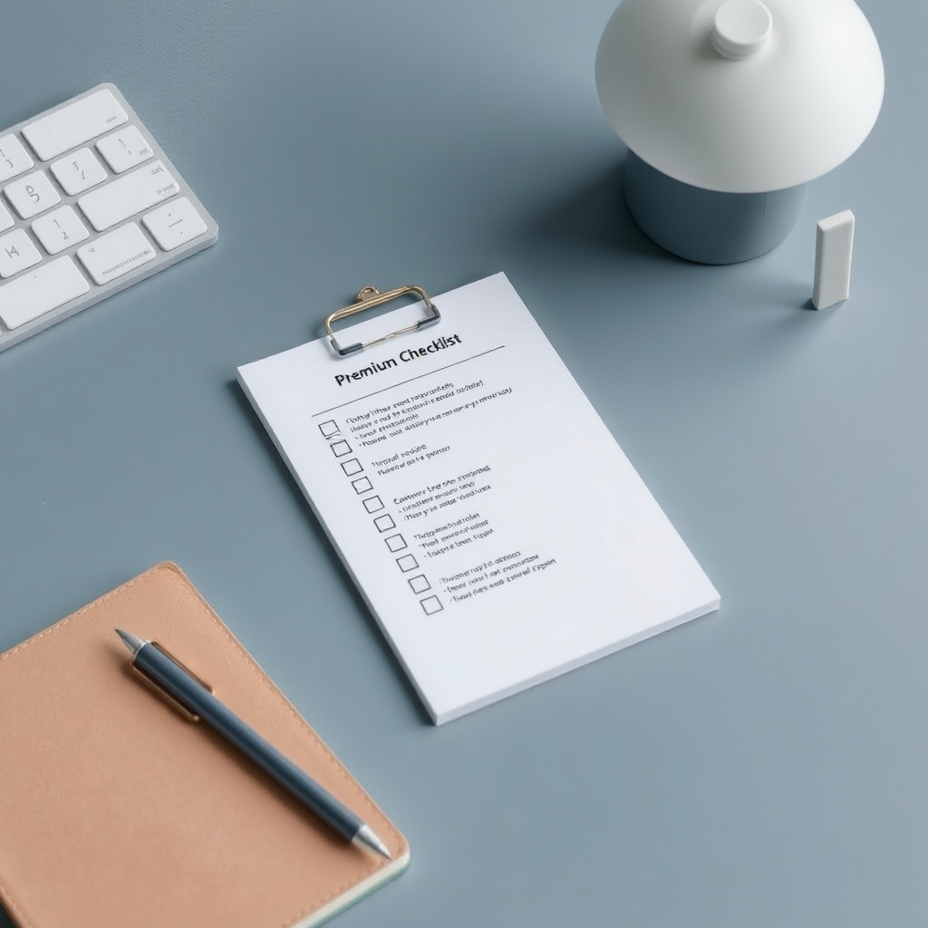 Checklist on desk