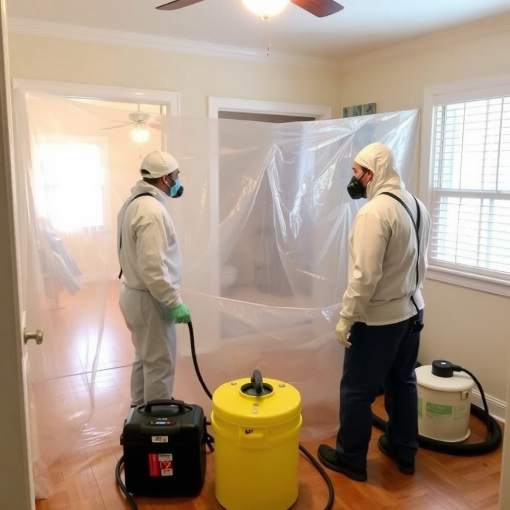 Containment setup during mold remediation