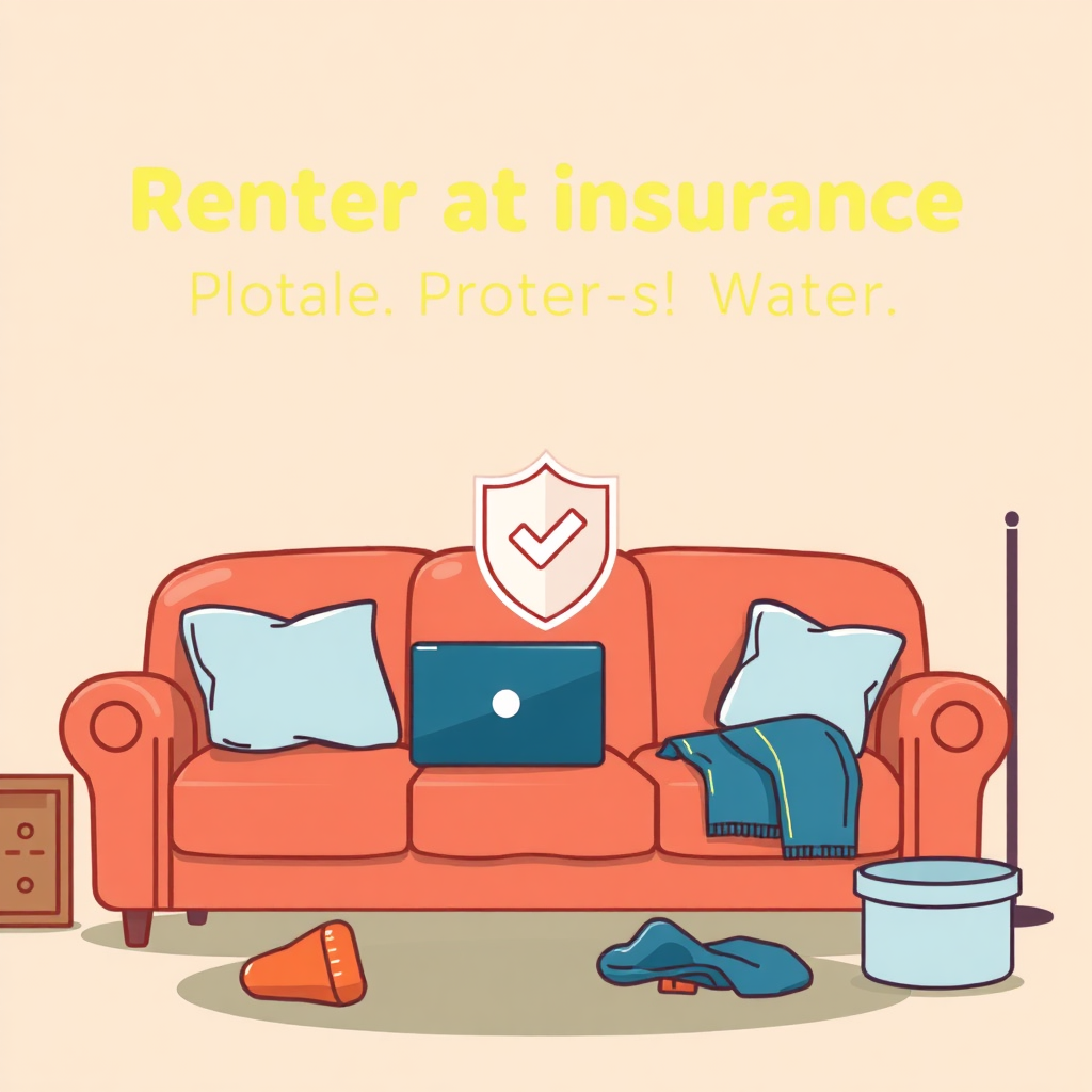 Illustration of renters insurance coverage for water damage