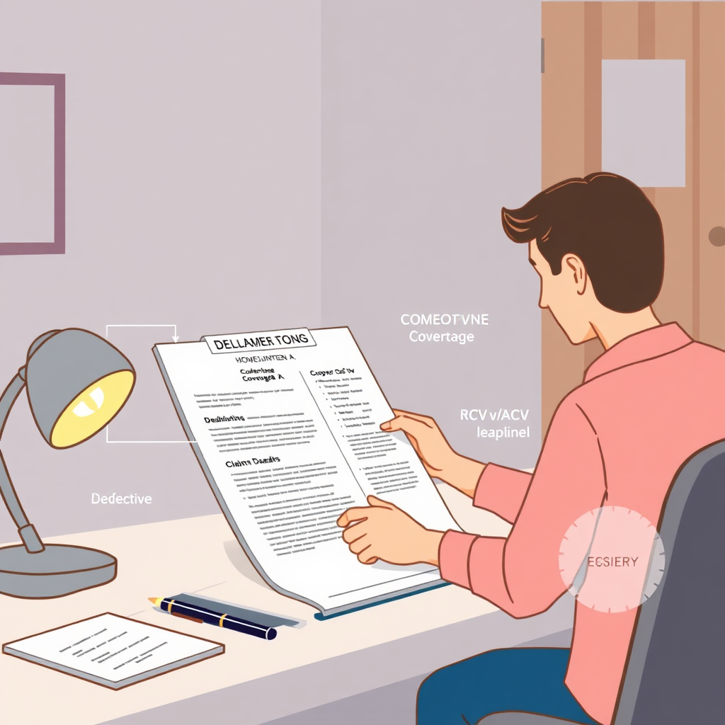 Policy declarations page and highlighted terms