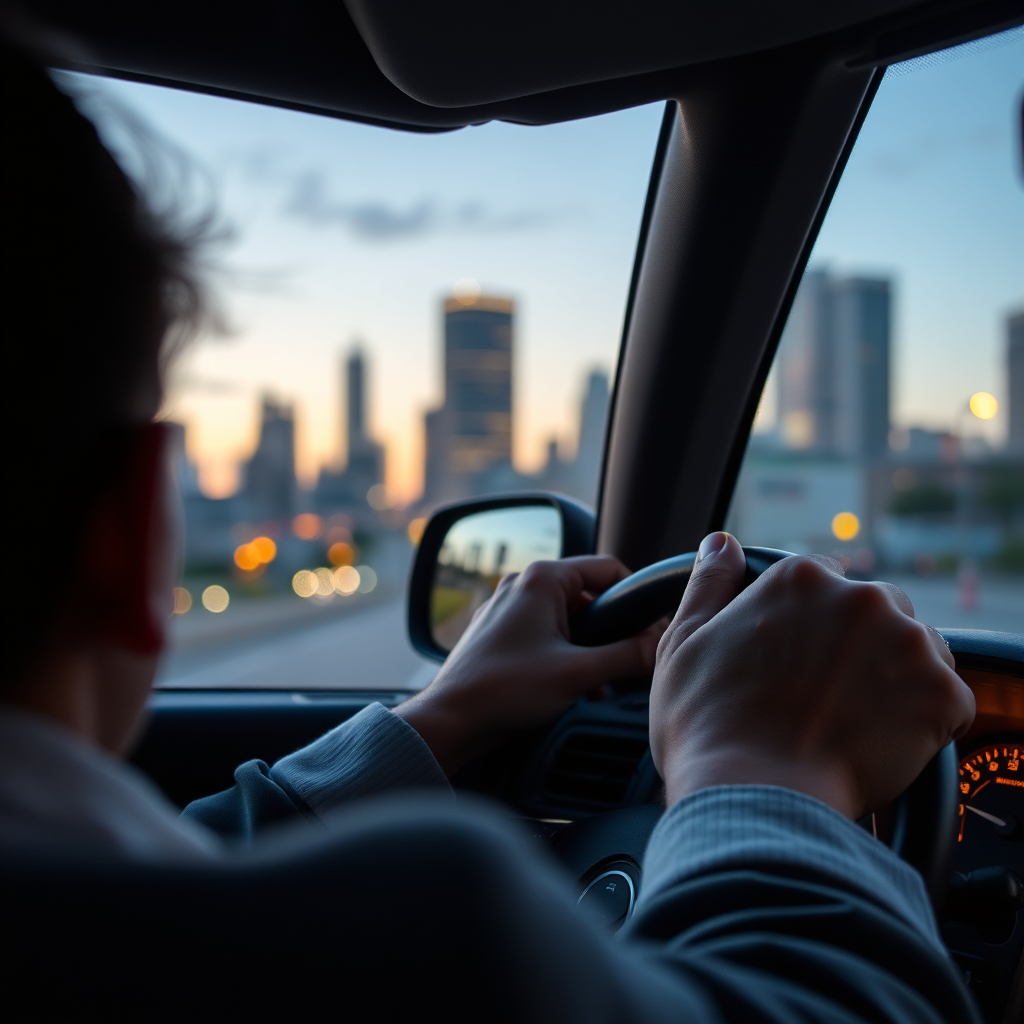 Rideshare driver close-up