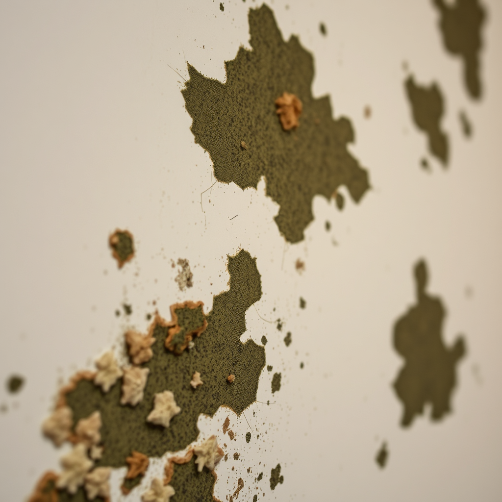 Mold growth visible on an interior wall.