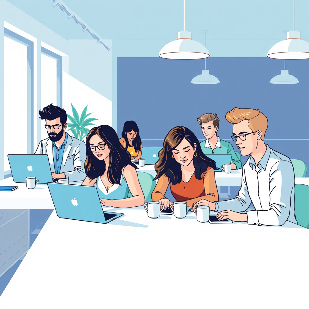Freelancer at desk visual