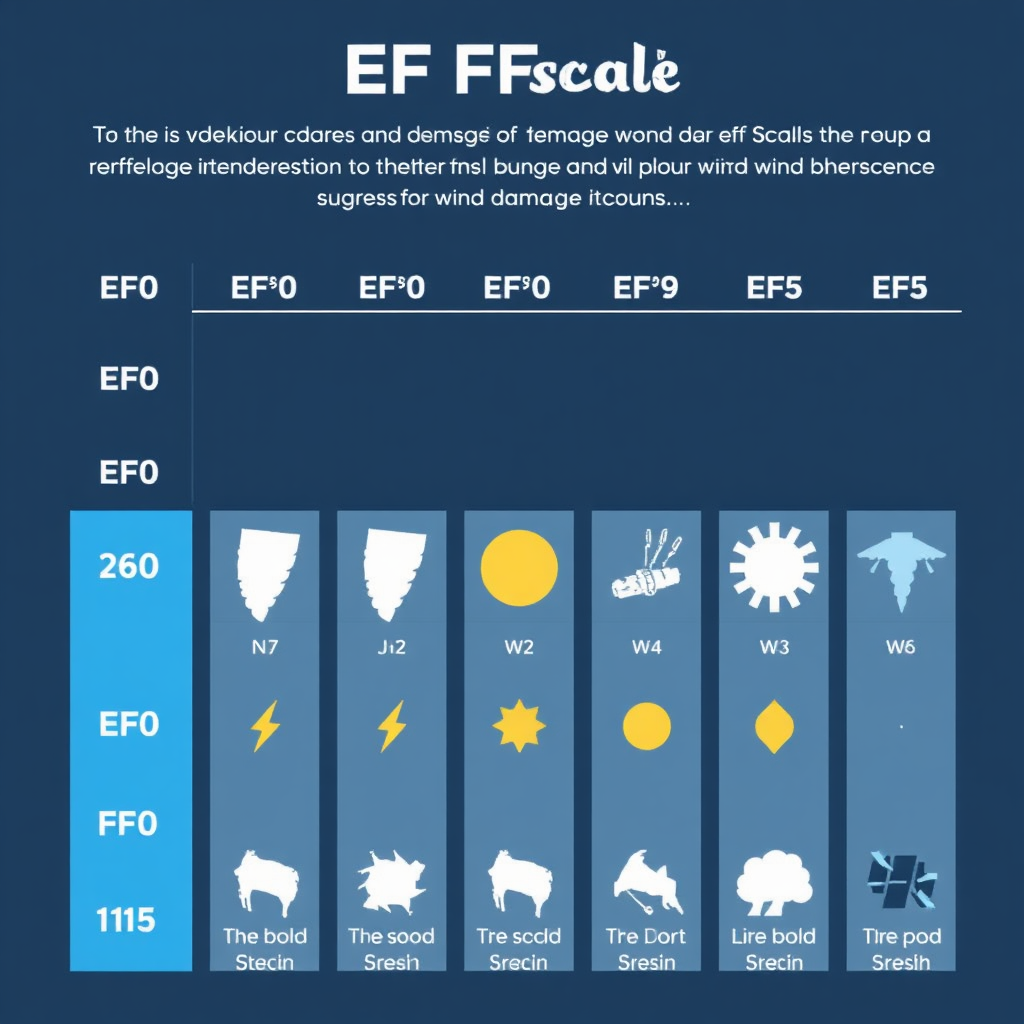 Illustration of the Enhanced Fujita Scale from EF0 to EF5