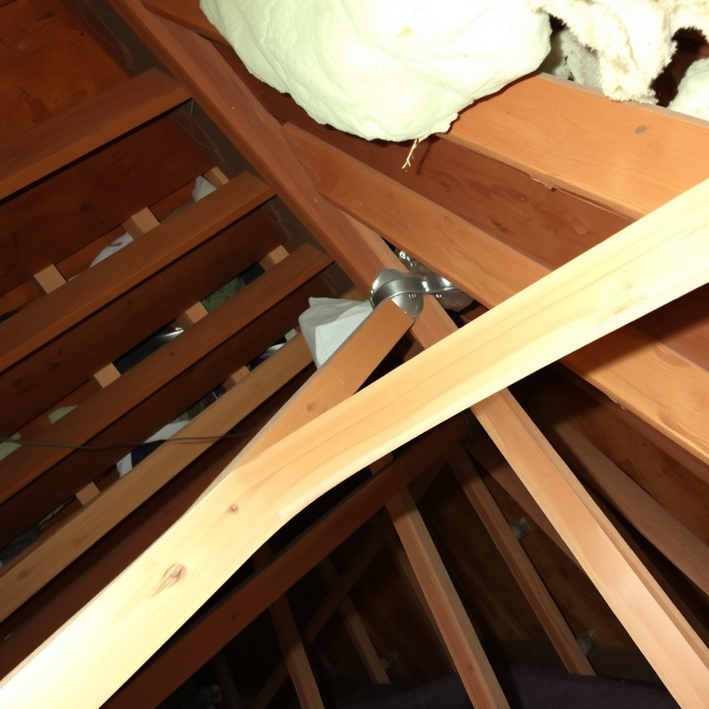 Attic framing and insulation after storm