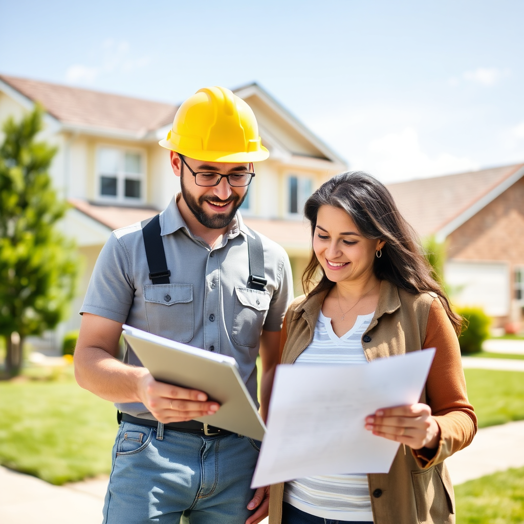 Homeowner reviews adjuster inspection findings