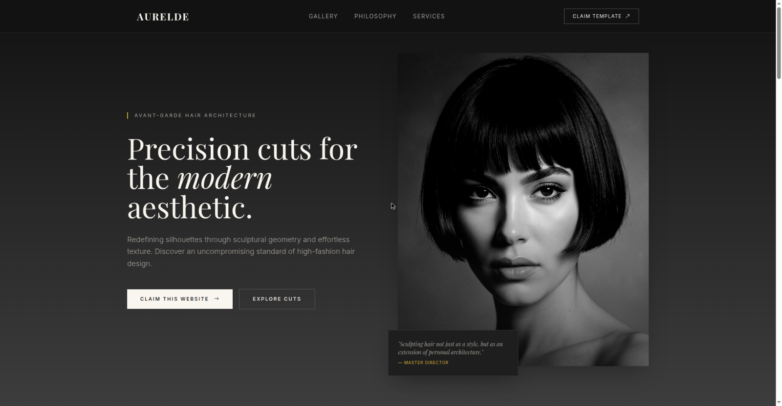 LuxeCut Studio — live demo website built with ClickSites
