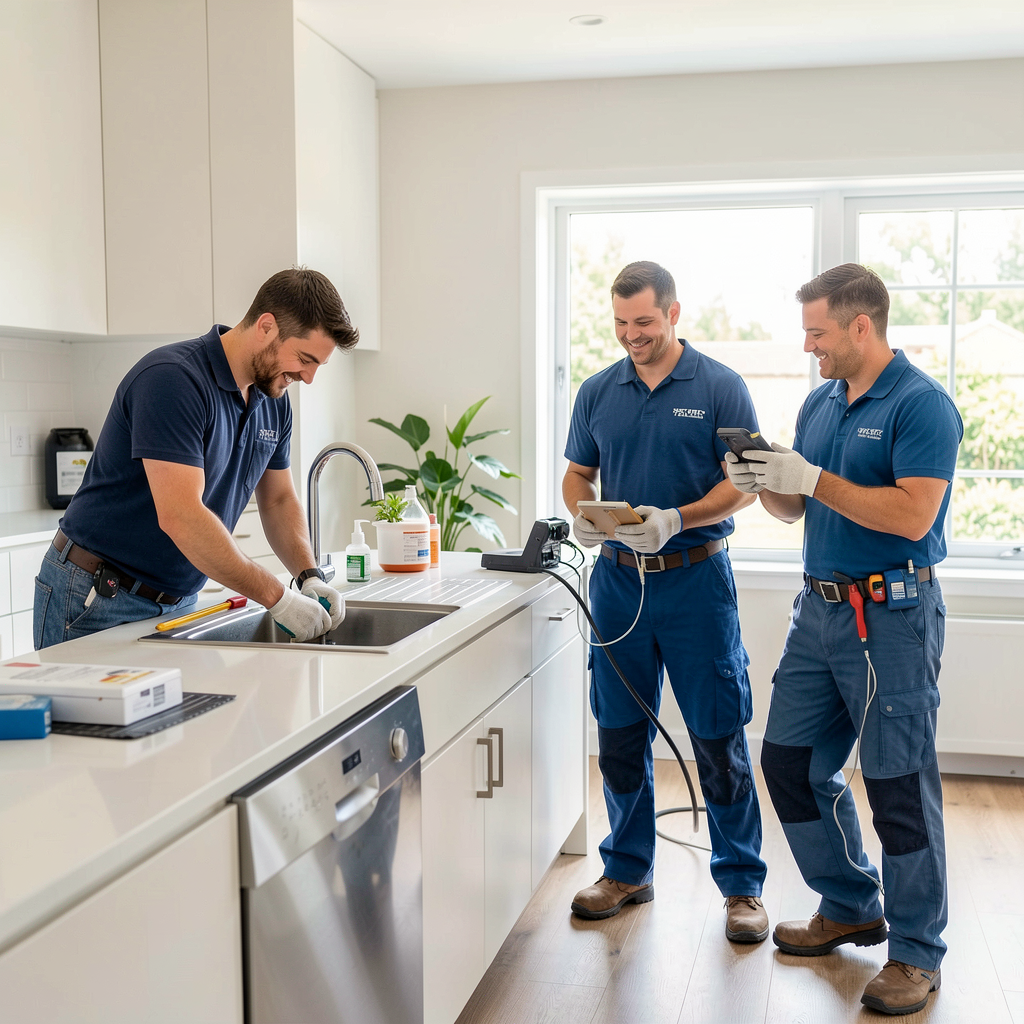 AI-generated image of a home services technician team