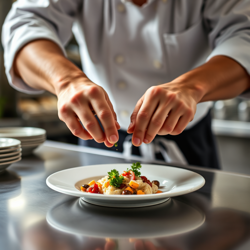 Chef grilling BBQ skewers