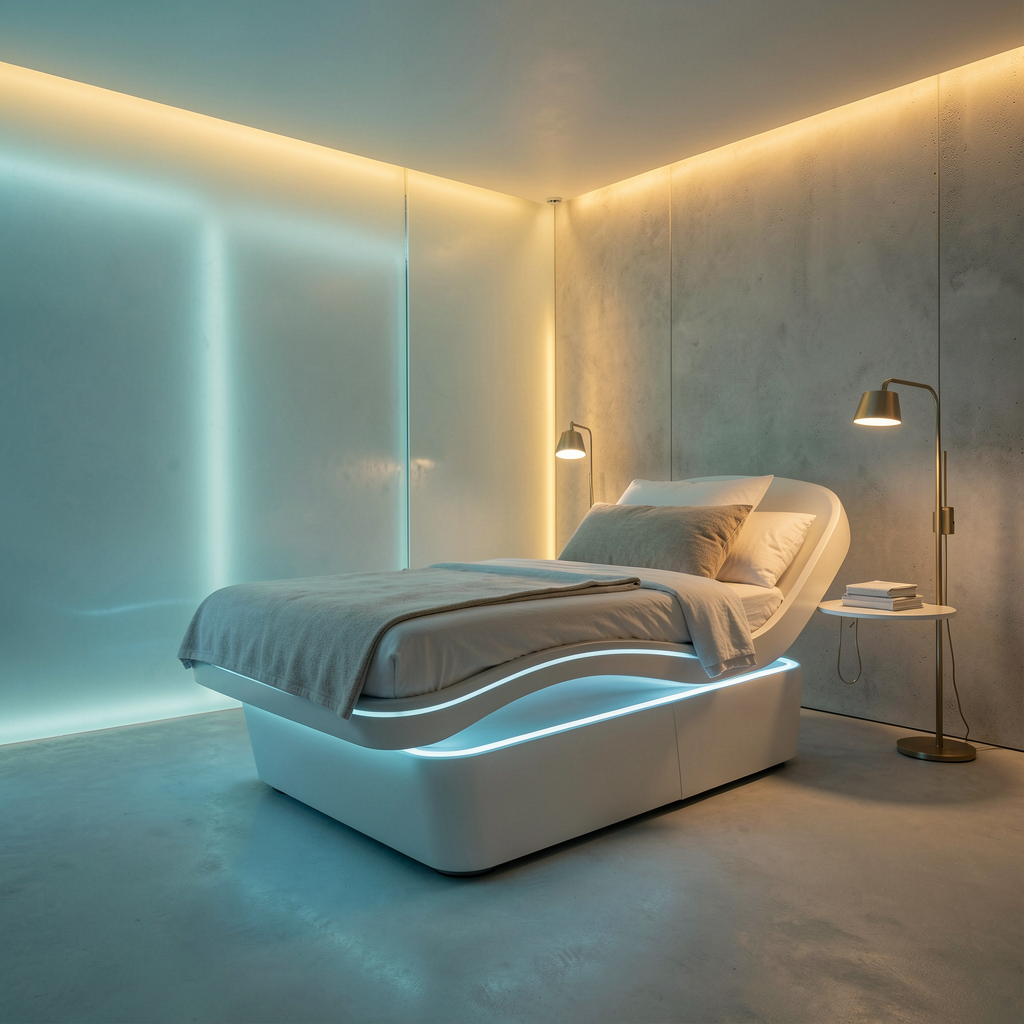 Tesla MedBedX futuristic home wellness system