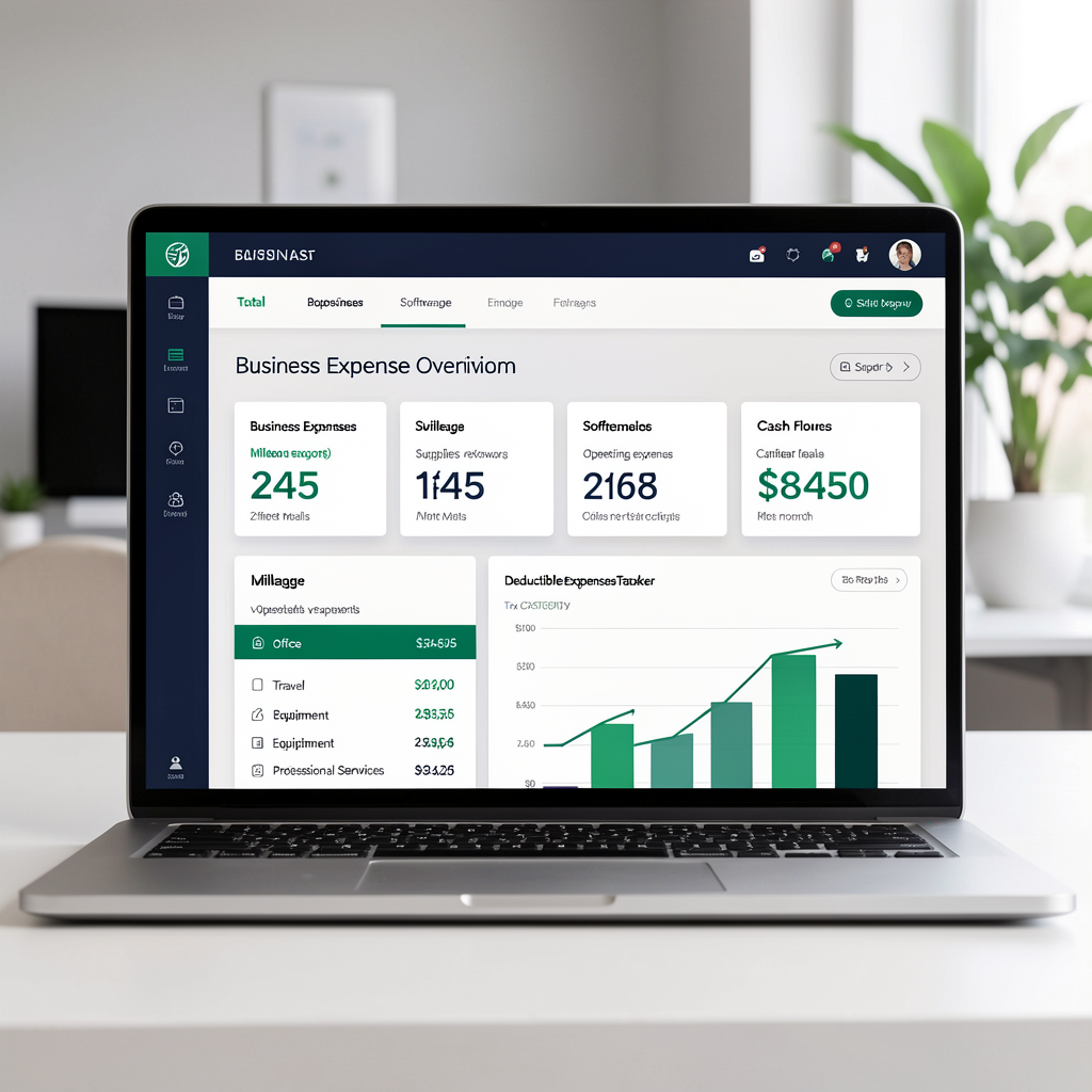 Business Expense Dashboard on Laptop