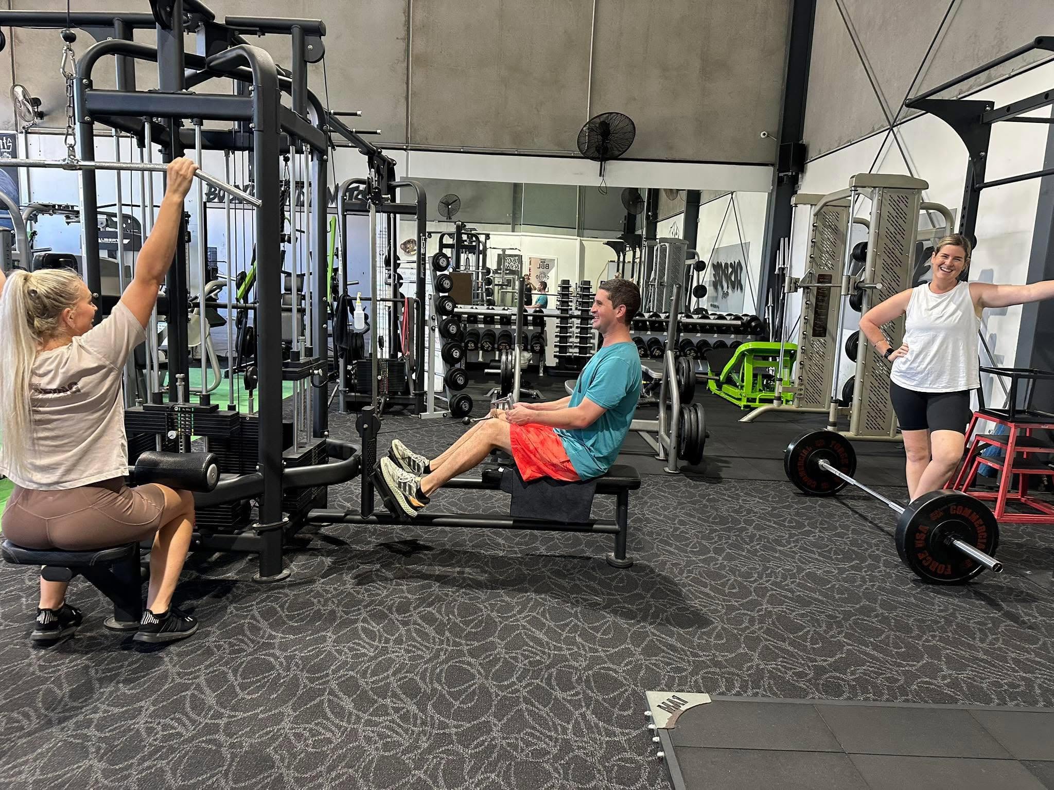 Squat rack and turf area