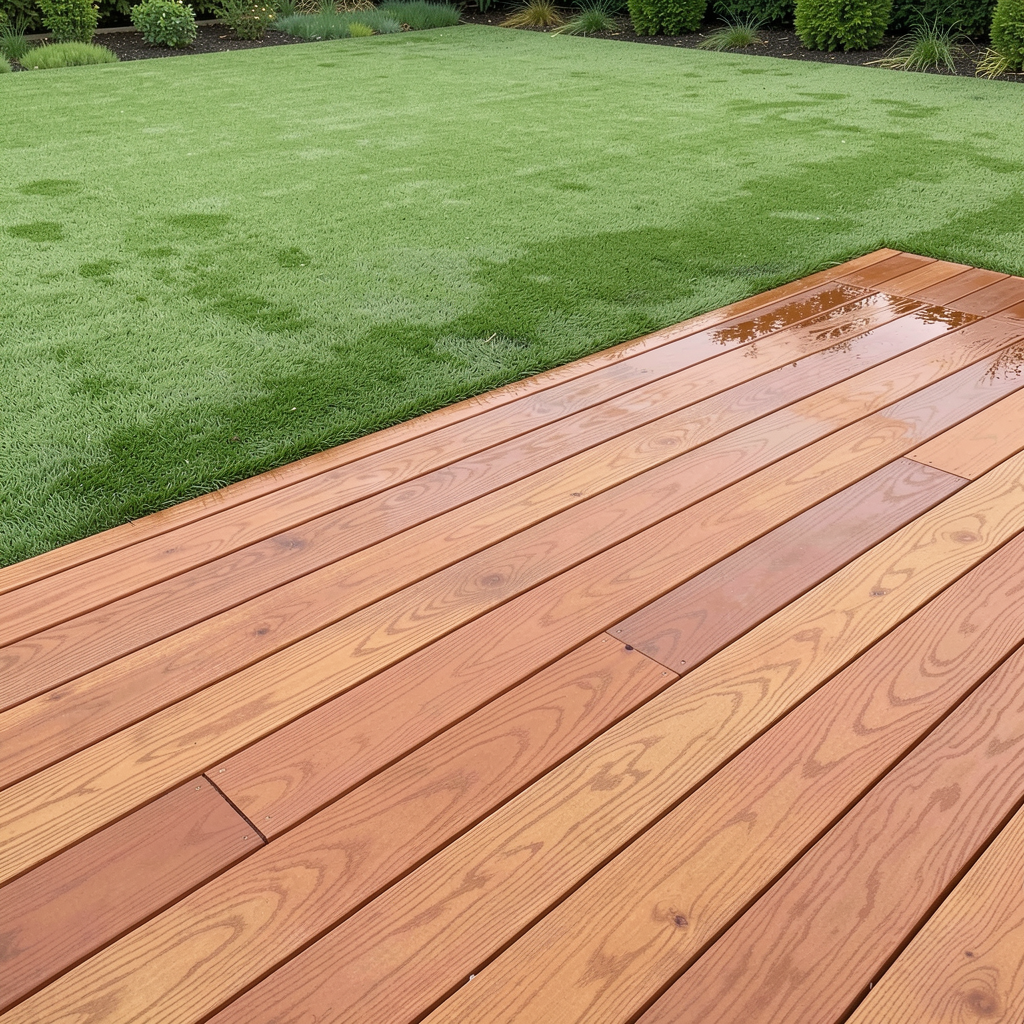 Clean decking and artificial grass