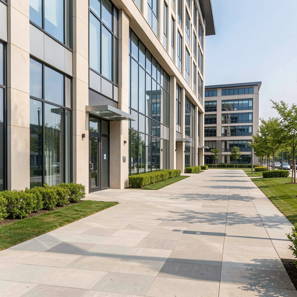 Clean commercial building exterior