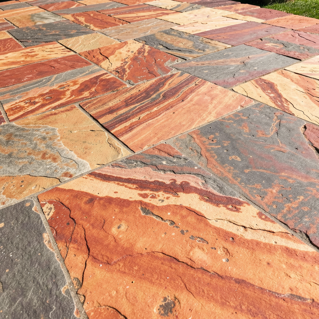 Clean natural stone driveway