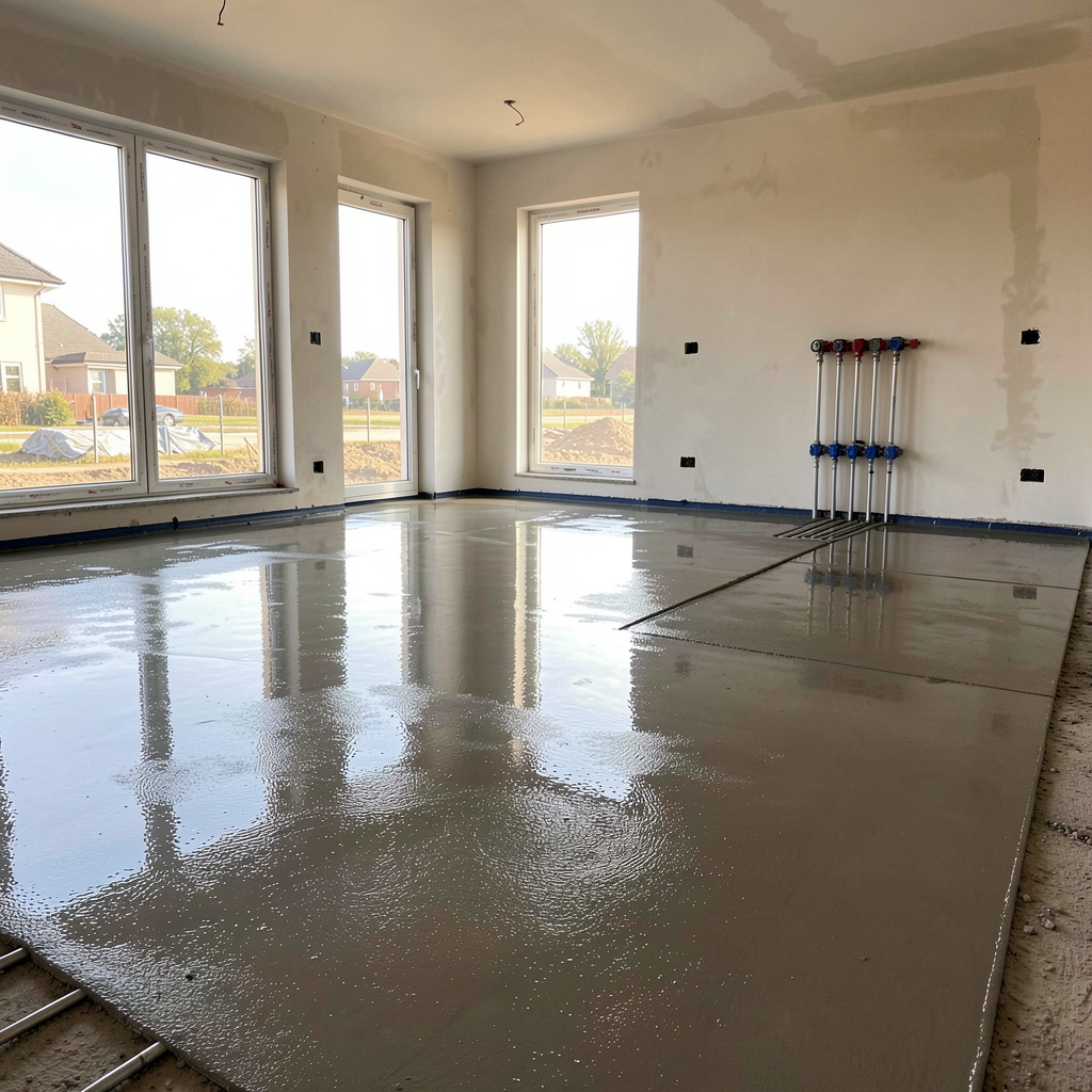 New build liquid screed project