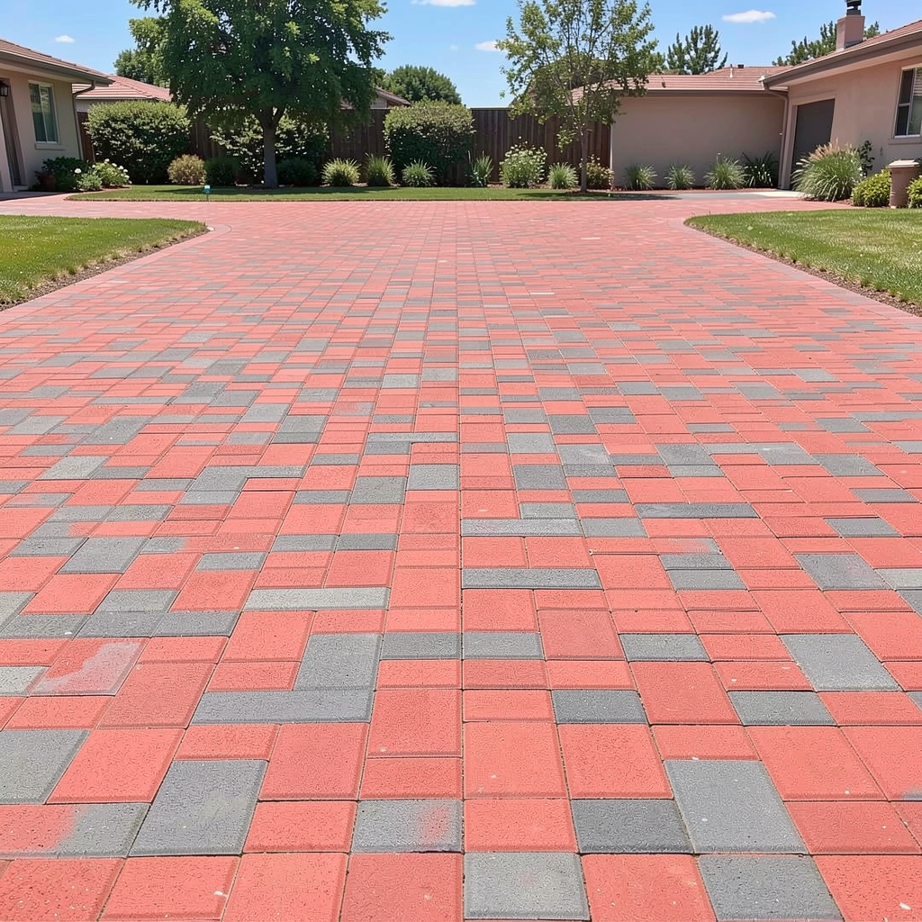 Clean driveway after pressure washing