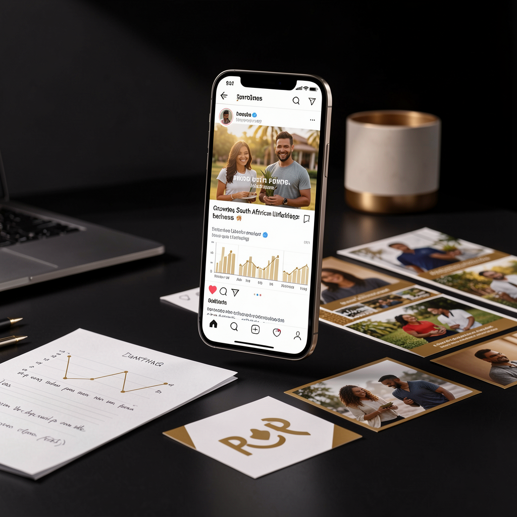 Professional social media campaign on a smartphone
