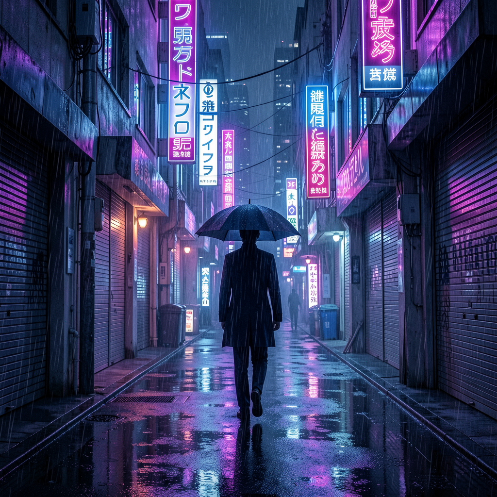 Neon Whispers alley scene