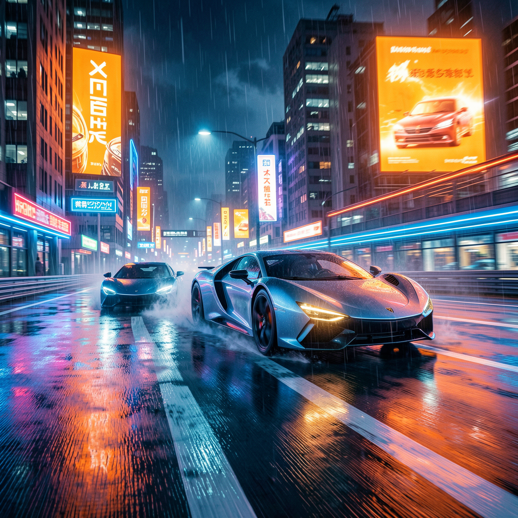 Neon Racing Scene