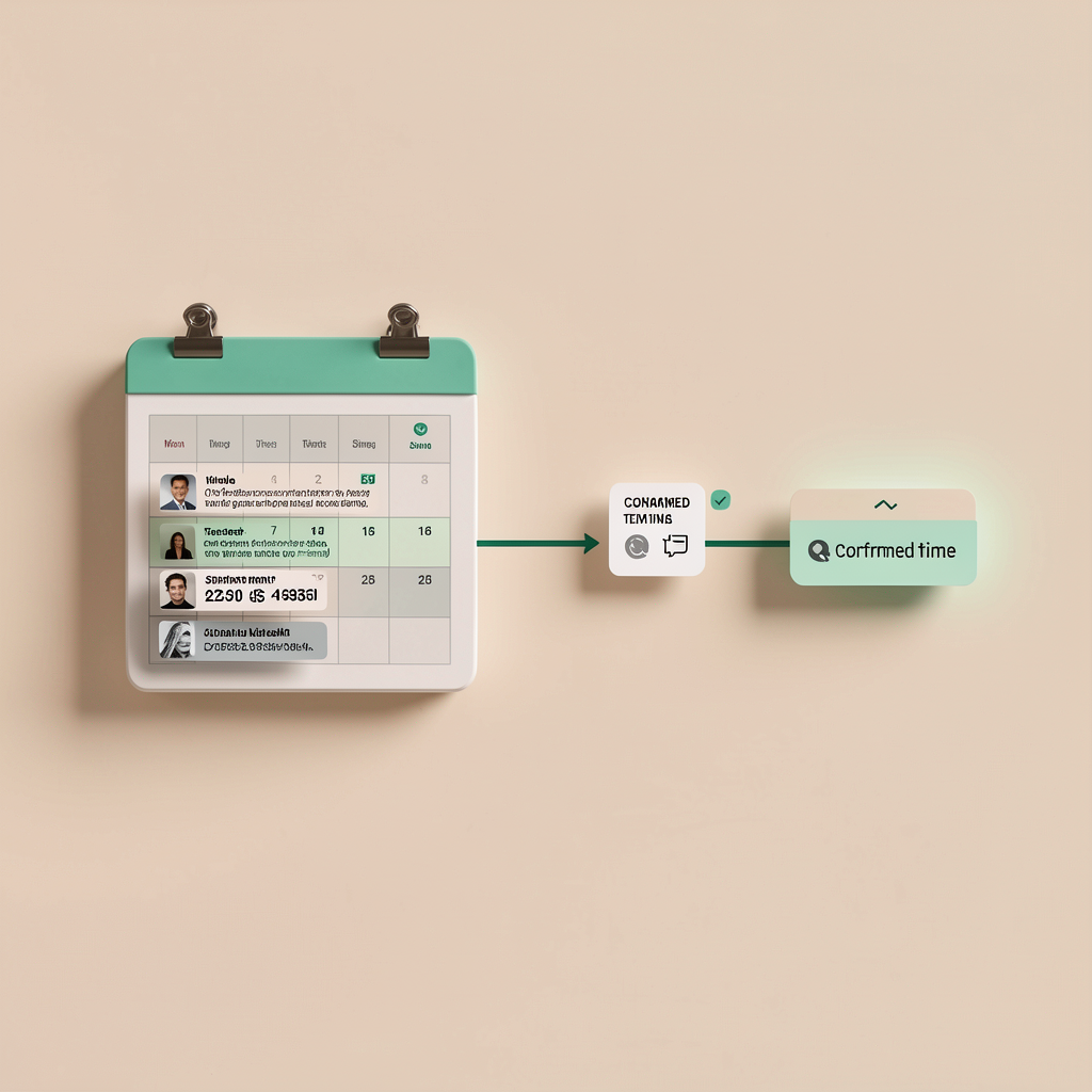 AI appointment booking workflow illustration