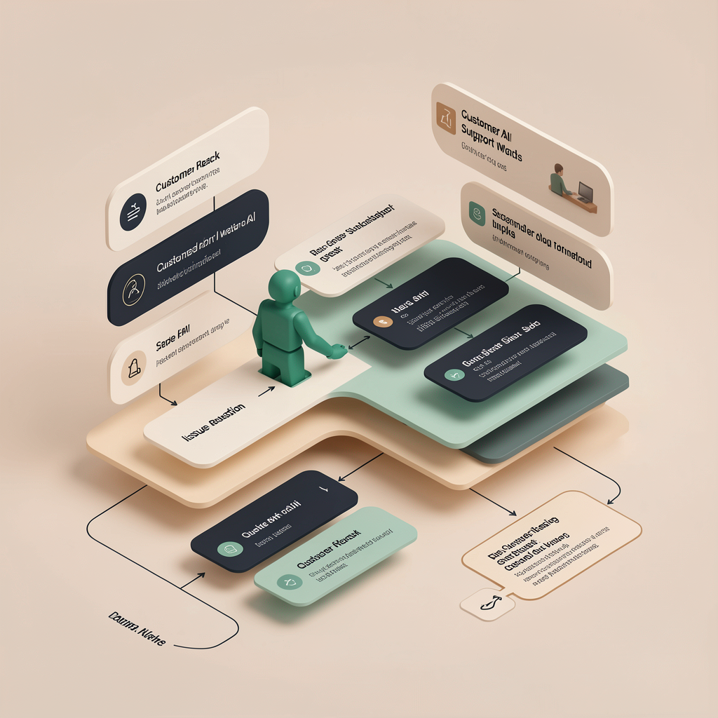 AI customer support workflow illustration