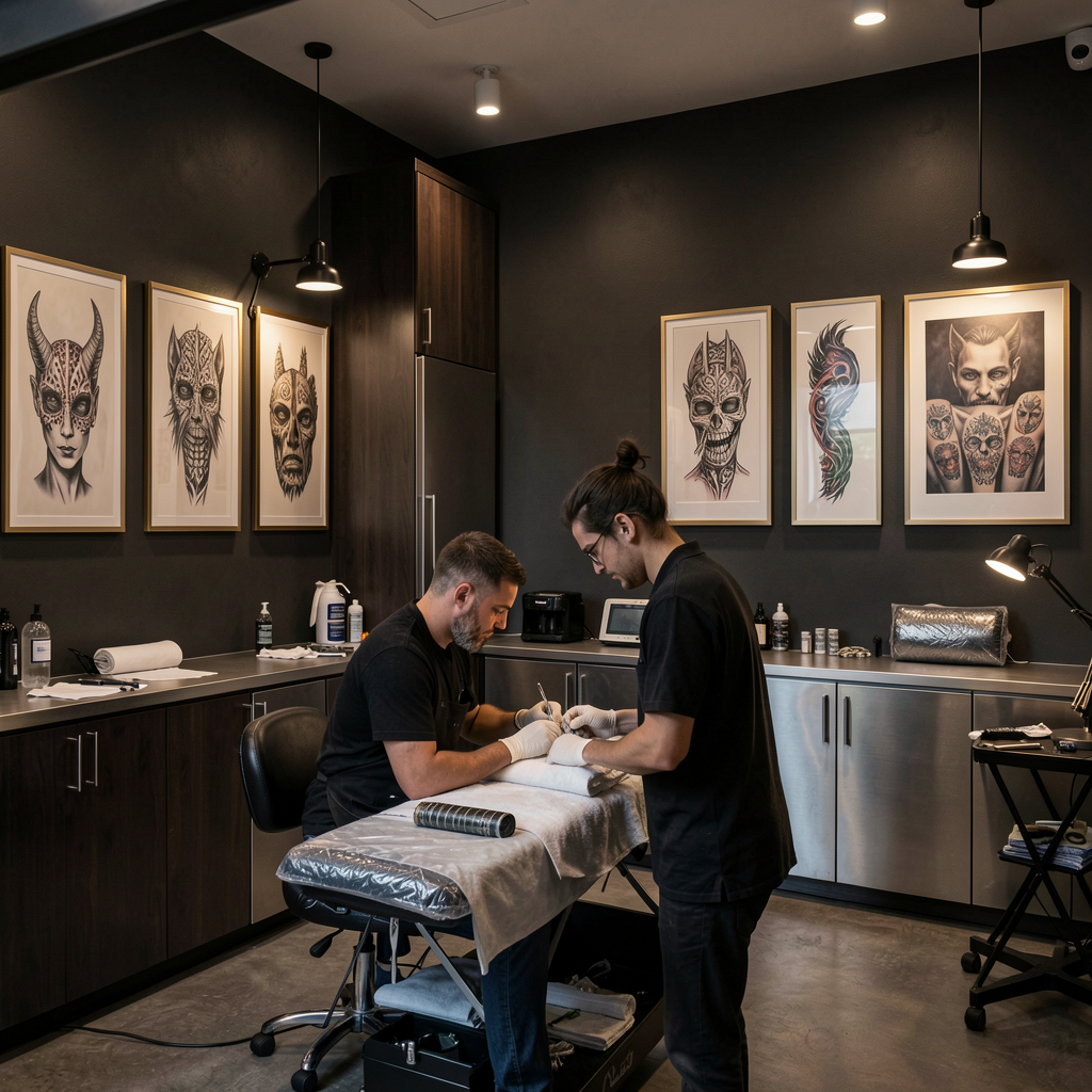Professional tattoo studio website hero