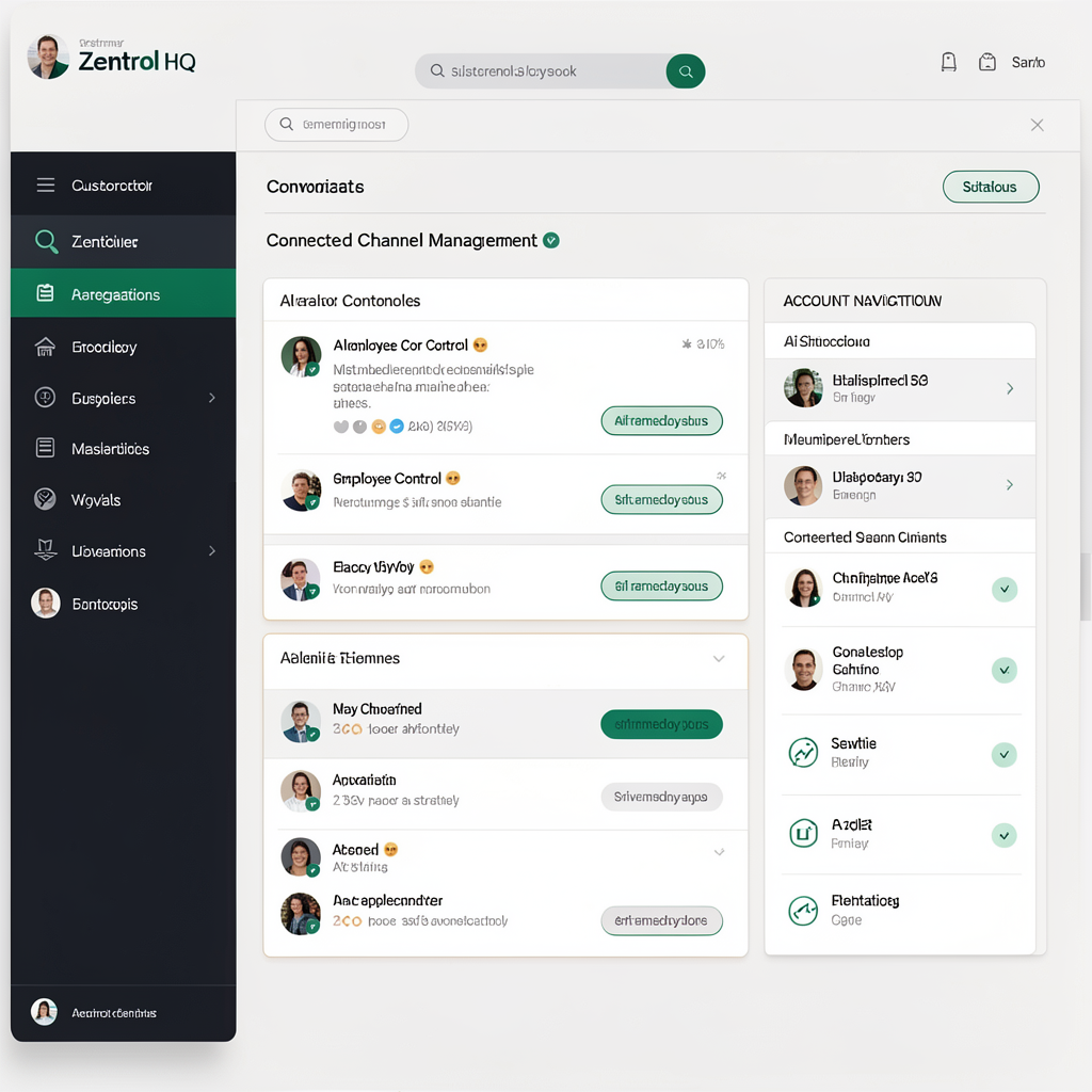 Detailed view of the Zentrol HQ dashboard