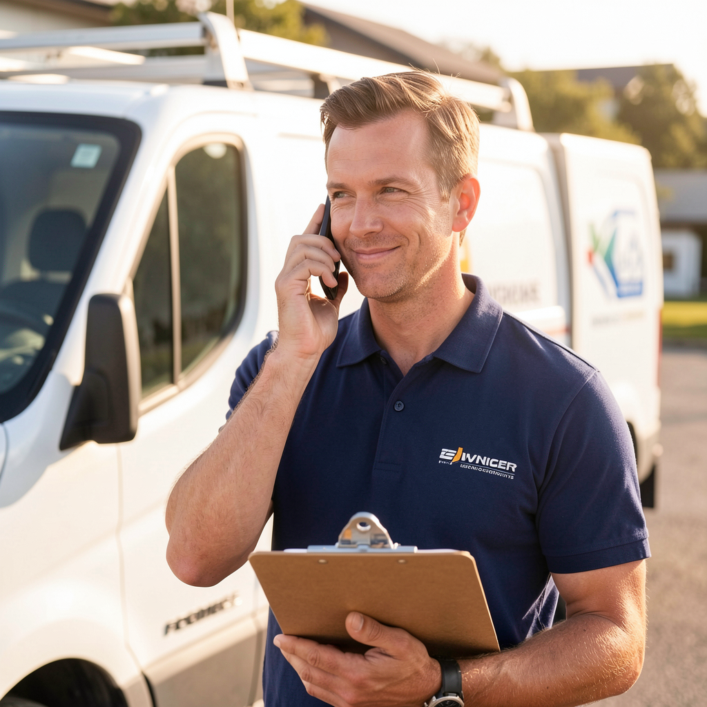 Plumber arranging a service visit