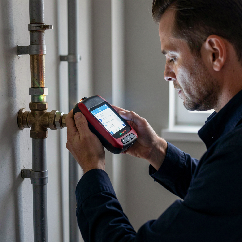 Specialist finding a plumbing leak