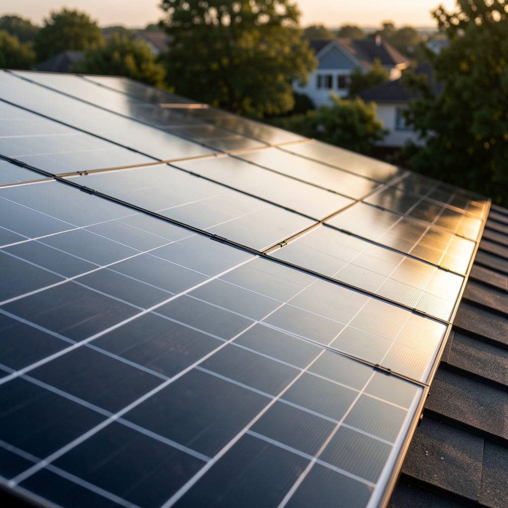 Solar panels on a residential roof