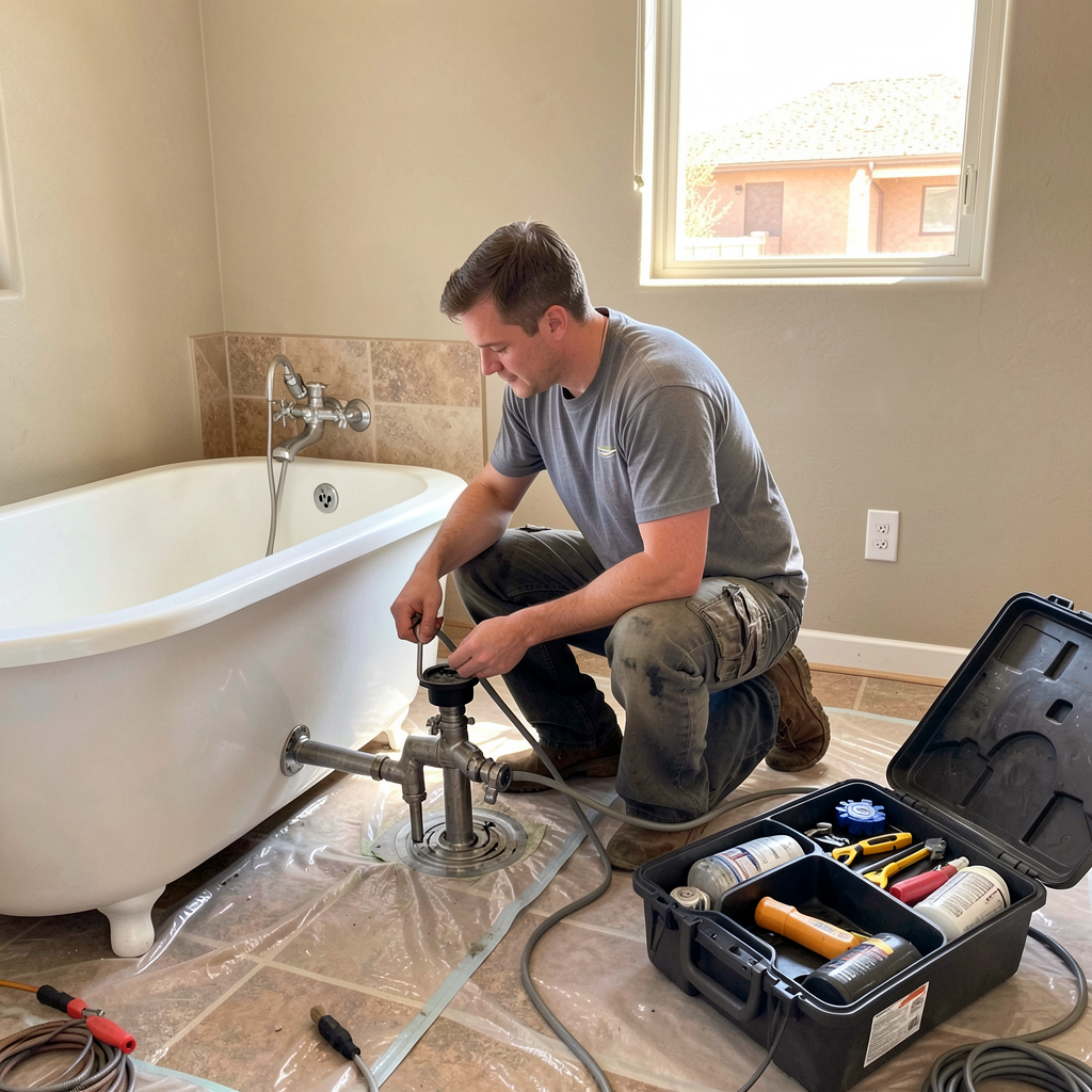 Blocked drain clearing work
