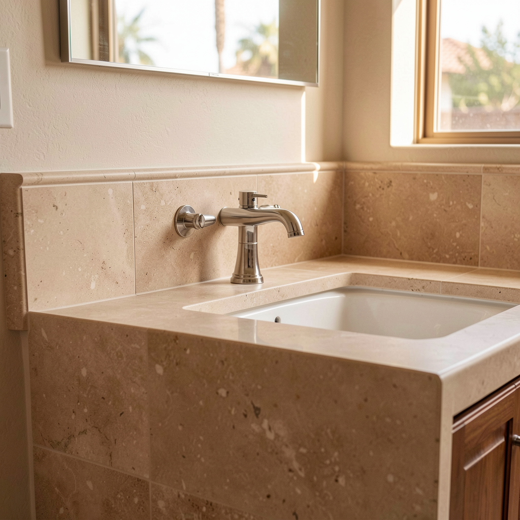 Completed bathroom plumbing
