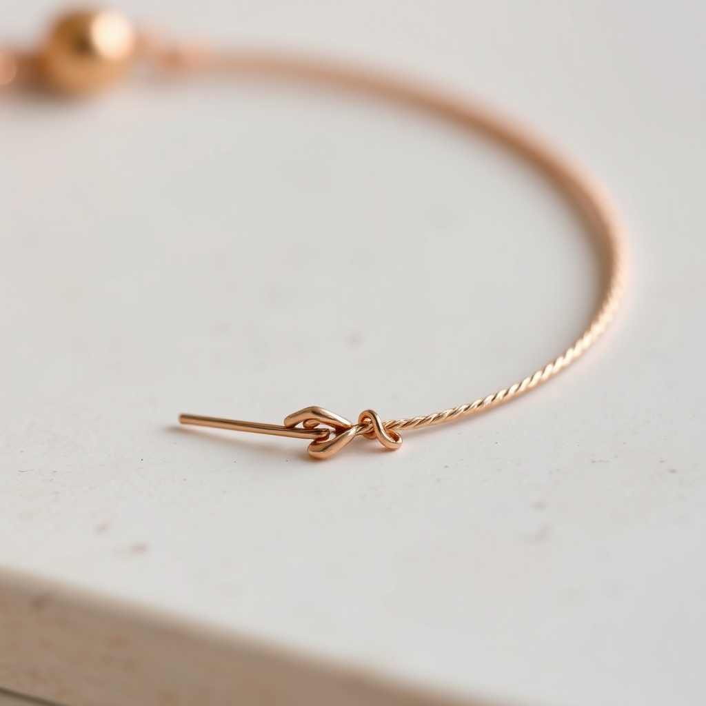 Rose gold bracelet with tiny charm