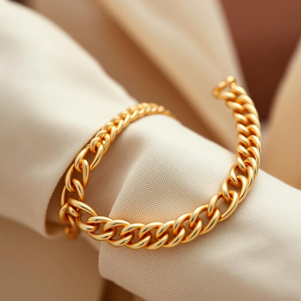 Thicker gold chain bracelet