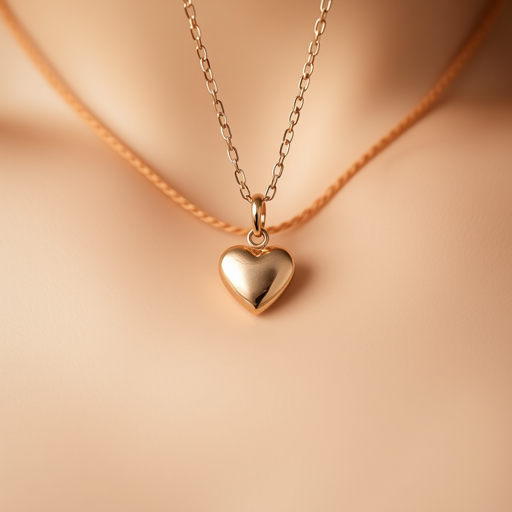 Petite heart charm on a chain
