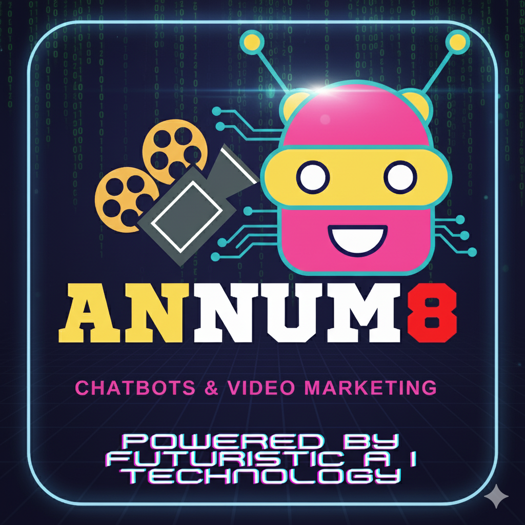 Create a 4K, high-quality image representing Annum8's mission. The scene should depict a stylized brain interconnected with digital nodes, symbolizing the fusion of human intelligence and artificial intelligence. The color palette is primarily blue and green, conveying trust, growth, and innovation. The background features subtle digital patterns. The composition should be balanced, with the brain as the central focal point. The lighting is soft and diffused, creating a sense of clarity and precision. Relevant props include glowing data streams and abstract representations of chatbots and video content. The style is modern, clean, and futuristic, emphasizing the power of AI in digital marketing. This image should represent the core values of Annum8: innovation, intelligence, and impactful results.