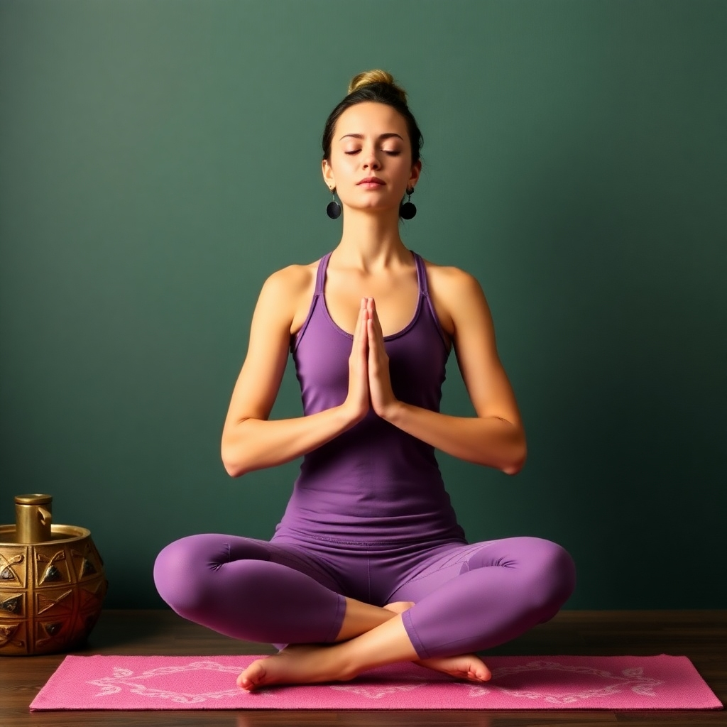 A photorealistic image of a person sitting peacefully, eyes closed, with a breathing device near their mouth.  Sunlight streams through a window, illuminating dust motes in the air. The person's expression is serene and focused, conveying a sense of calm and control. The background is a minimalist, clean, and bright room, promoting a feeling of tranquility and peace.