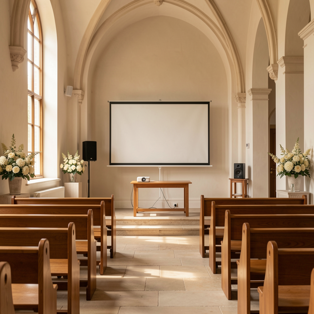 Respectful memorial presentation setup