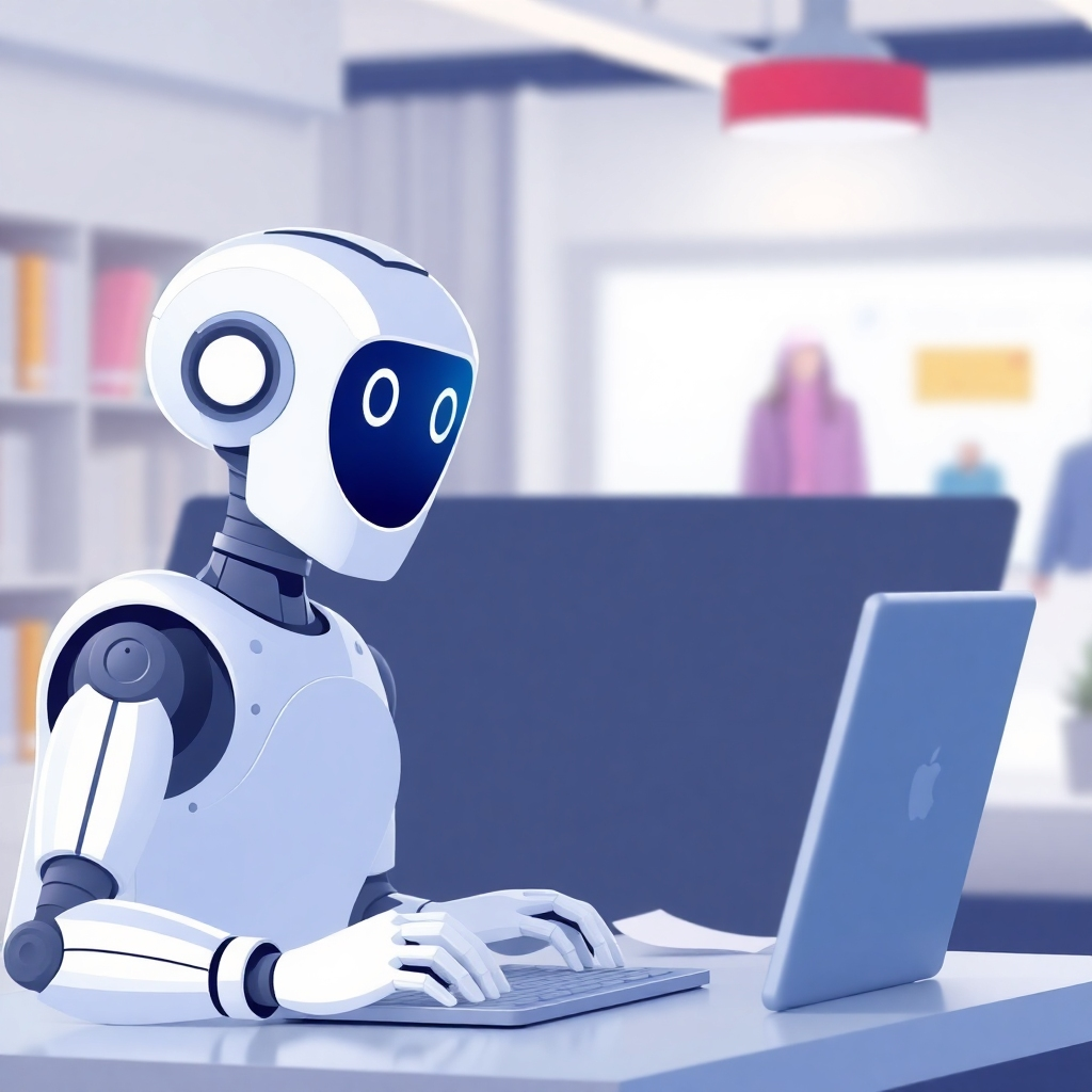 A friendly chatbot interface assisting a customer on a website. The chatbot is depicted as a helpful and knowledgeable assistant.