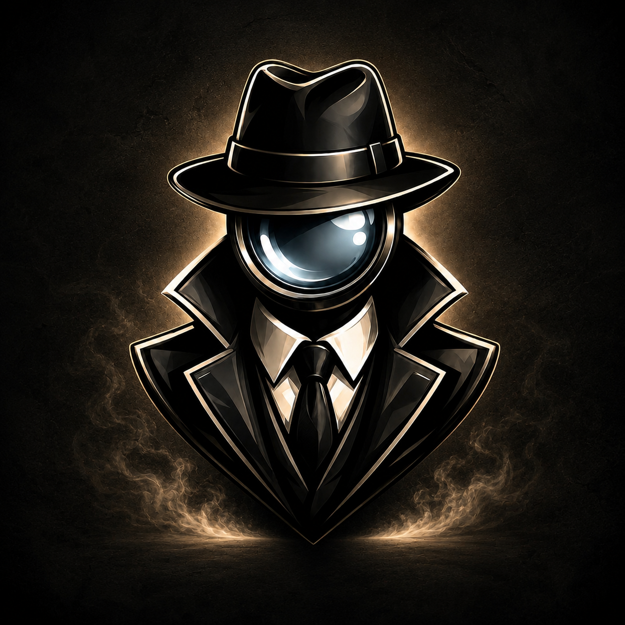 Detective Mystrix Mysterious Silhouette Logo